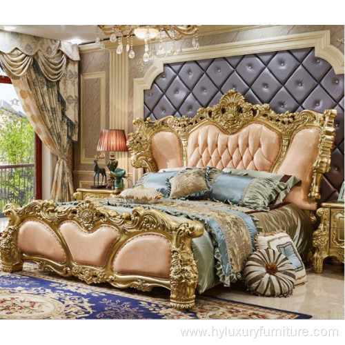 Baroque Wooden Craving Villa Bedroom Sets